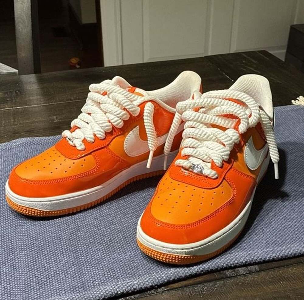Nike Air Force 1 '07 LV8 Safety Orange Patent Size US 8